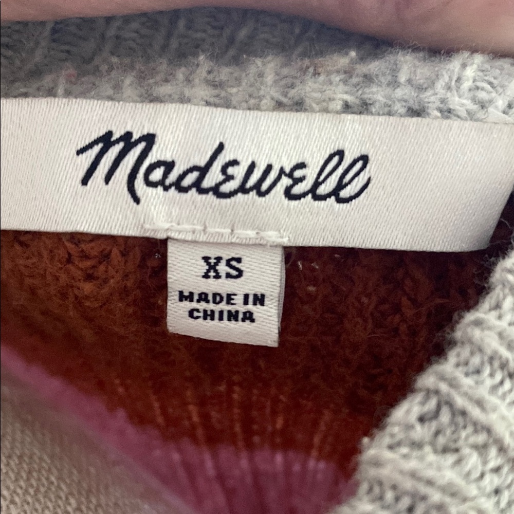 Madewell Women's color block Striped Sweater XS small - Picture 5 of 6